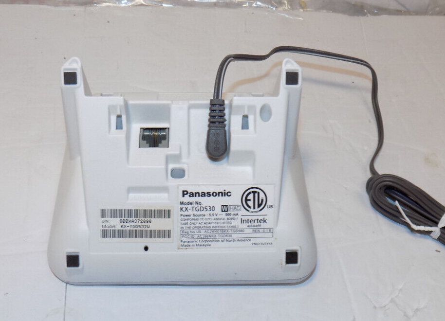 Panasonic Cordless Phone And Answering Machine Model KX-TGD530 White