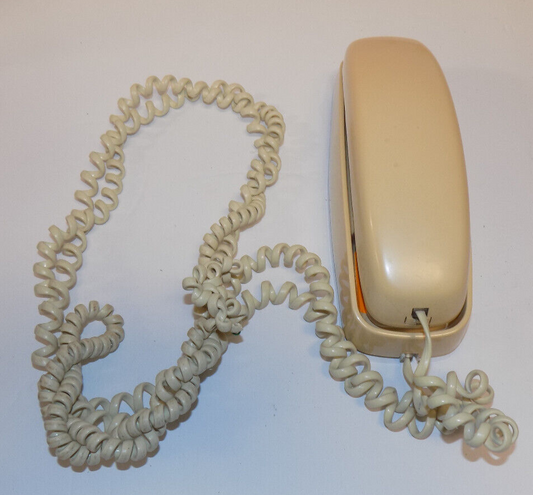 AT&T Trimline Push Button Phone 1980's Beige Wall Or Table Top