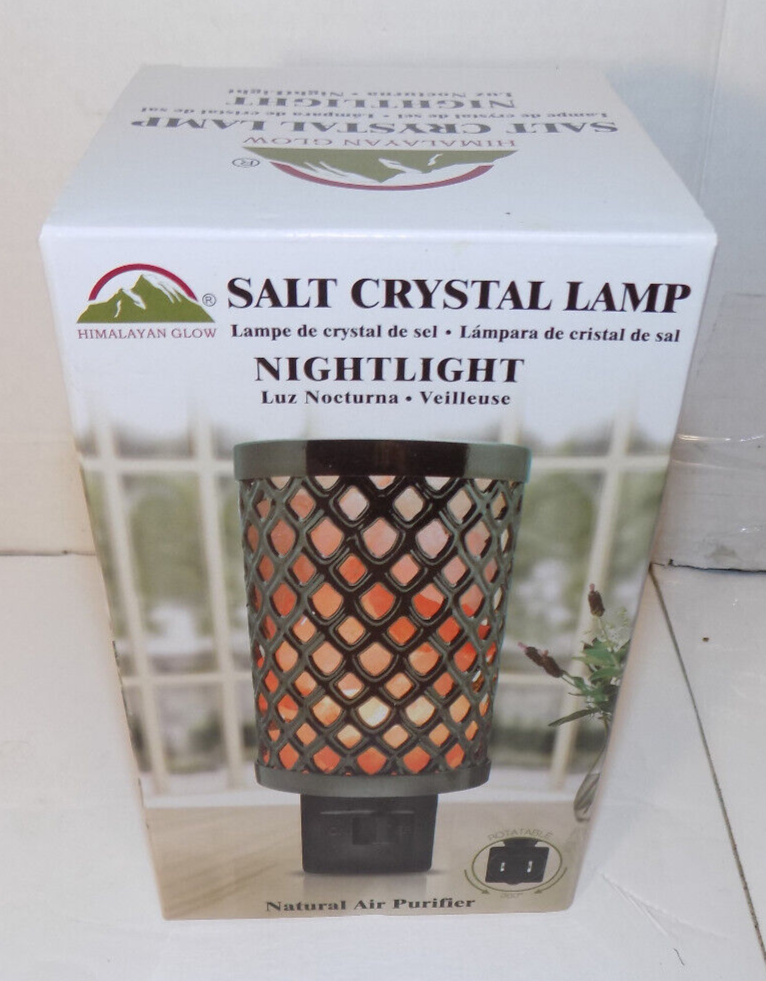 Himalayan Glow Salt Lamp Crystal Pink Salt Nightlight Plug In Air Purifier