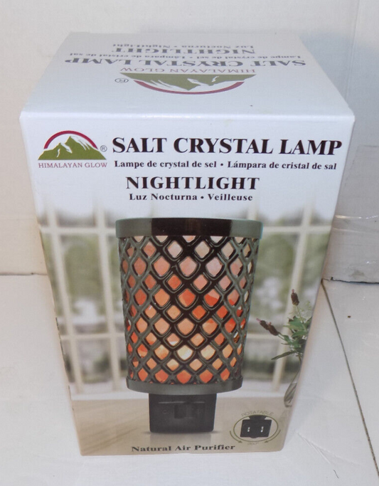 Himalayan Glow Salt Lamp Crystal Pink Salt Nightlight Plug In Air Purifier