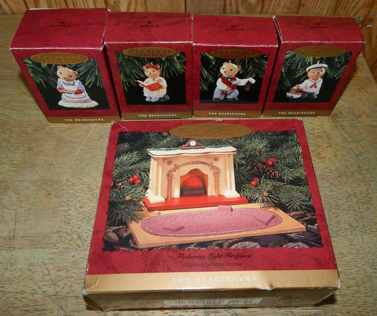 "The Bearingers" Bear Hallmark Keepsake Christmas Tree Ornaments Complete Set