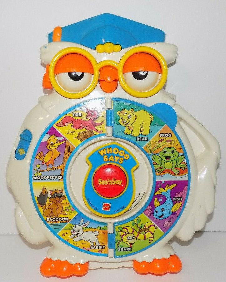 Vintage1996 Mattel See N Say Whooo Says Wise Owl Educational Learning Toy 