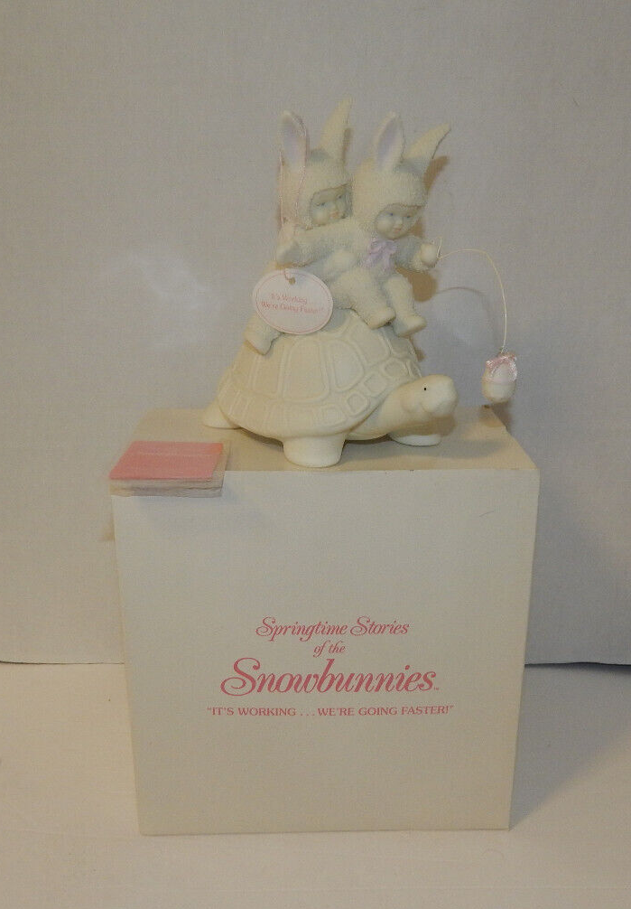 Snowbabies It's Working We're Going Faster Sprintime Stories Easter Dept 56 1995