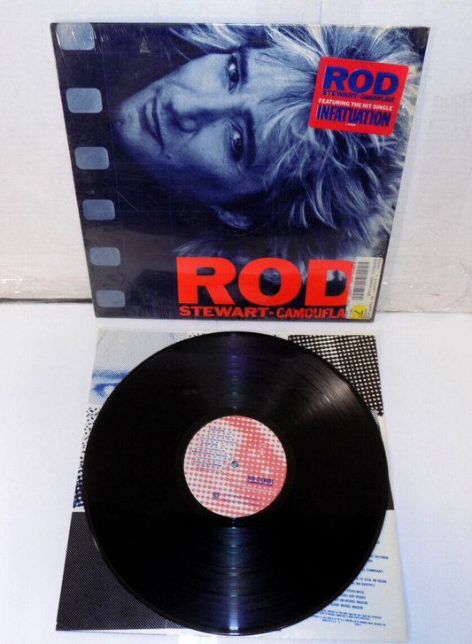ROD STEWART Camouflage LP Vinyl Record VG/VG
