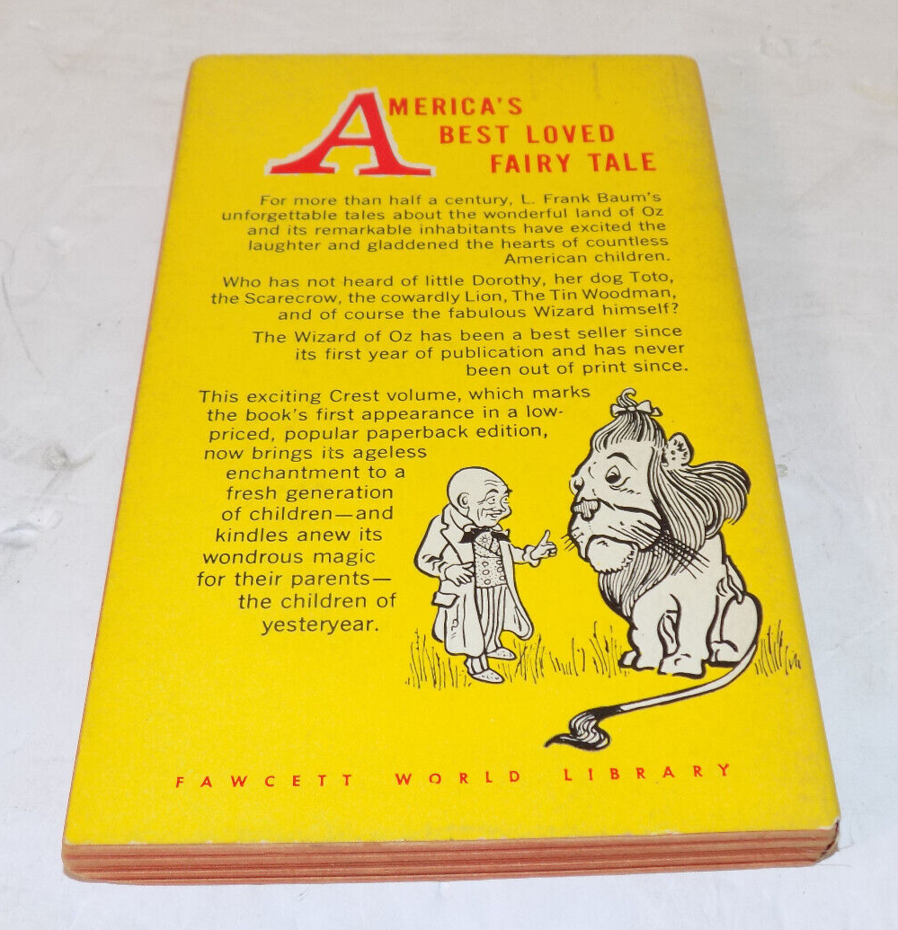 Vintage The Wizard Of Oz Paperback L Frank Baum 1960 First Crest Publishing
