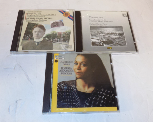 Lot of 3 Charles Ives CD's Piano Sonata No. 2 Symphony No. 3 Roberta Alexander
