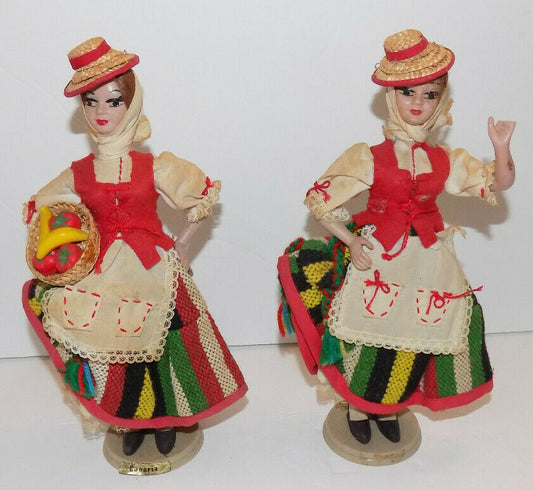 Muneca Artesania Beibi Vintage Doll Made In Spain Set Of 2
