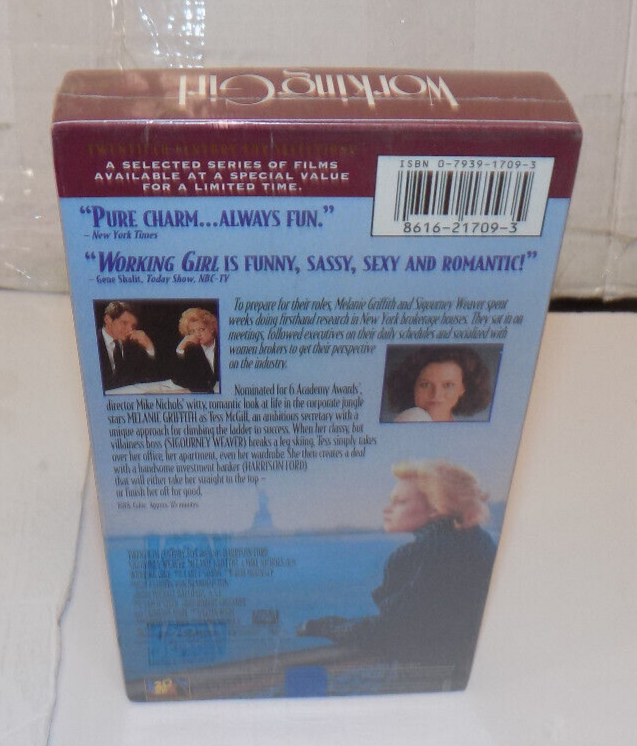 Working Girl VHS Movie Harrison Ford Sigourney Weaver Melanie Griffith Sealed