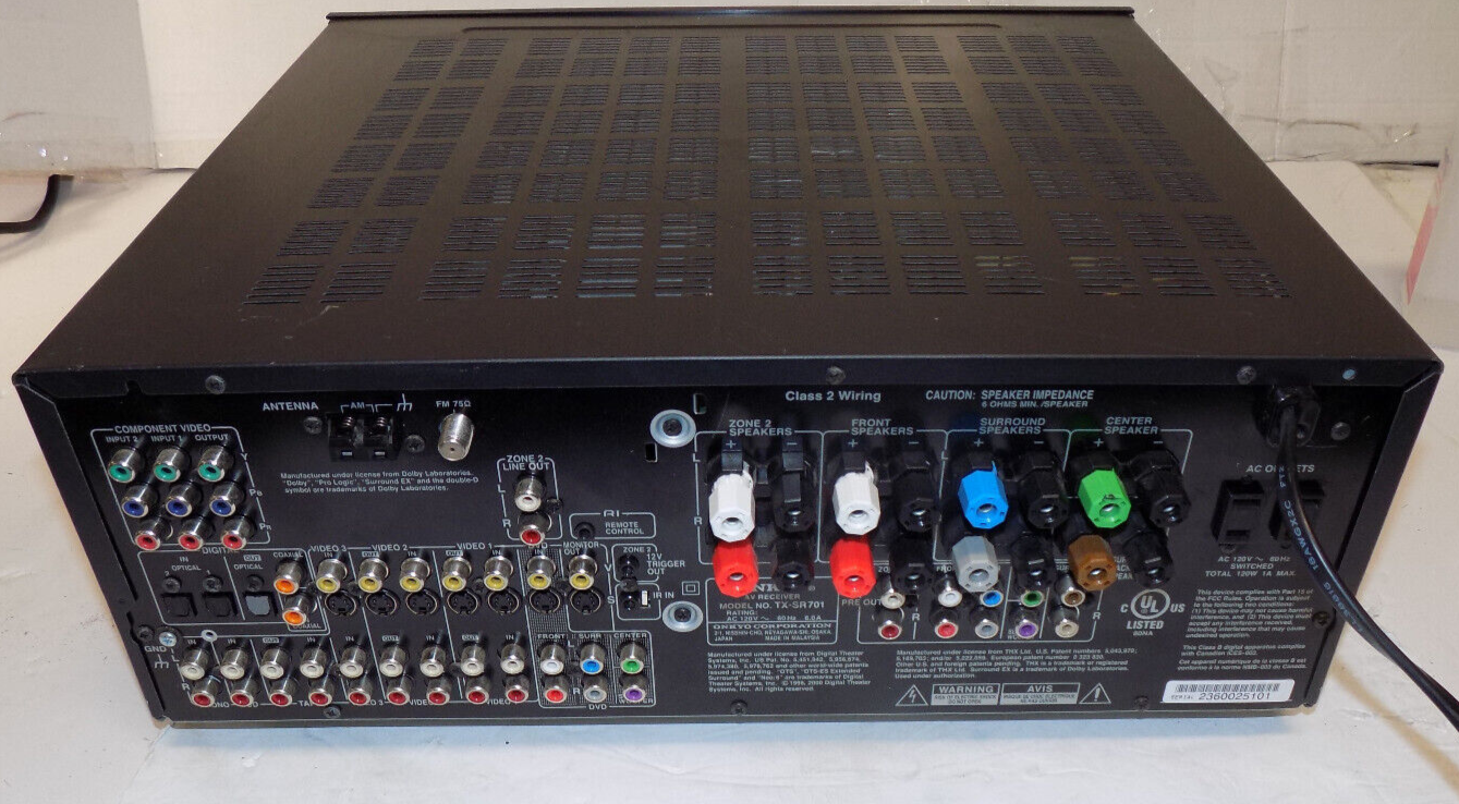 Onkyo TX-SR701 6.1 Channel 600 Watt Home Theater AV Stereo Receiver Amplifier