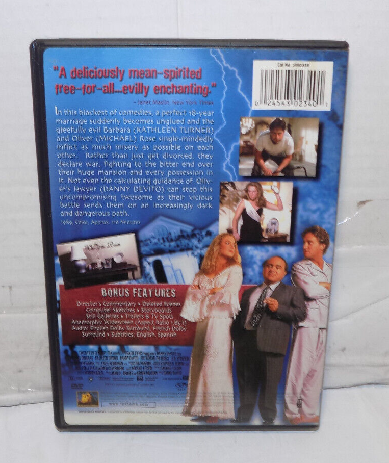 The War of the Roses DVD Special Edition Michael Douglas Kathleen Turner 2001