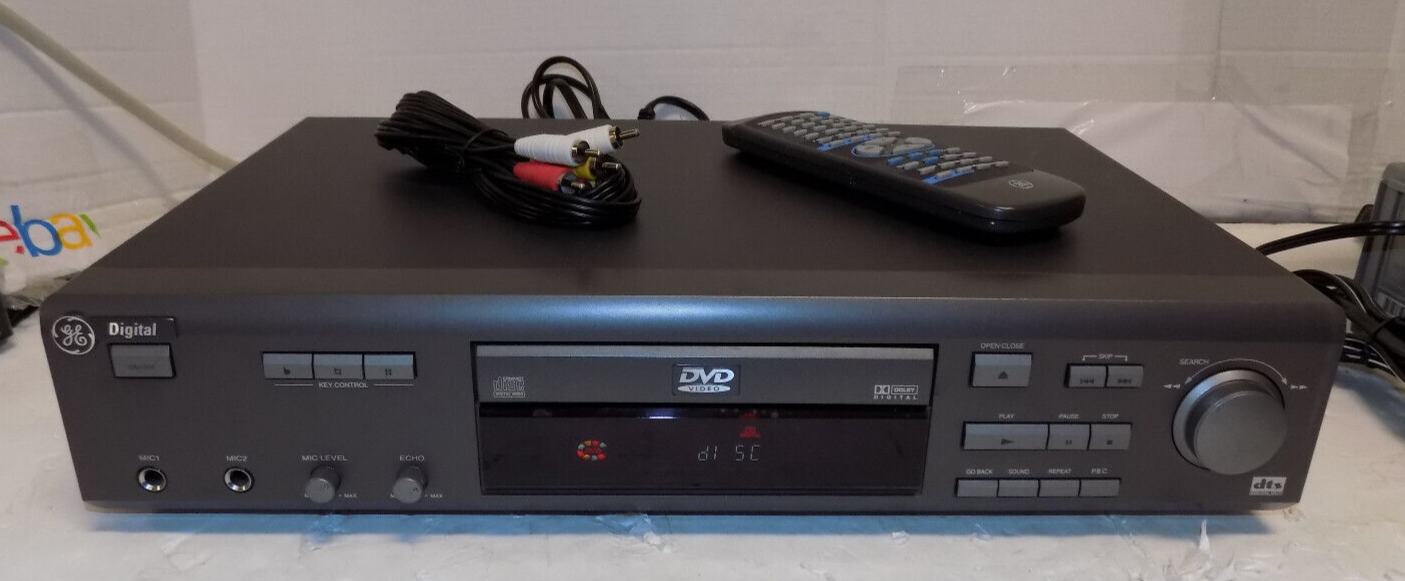 General Electric GE1101P CD DVD Player with 2 Microphone Inputs Remote Included