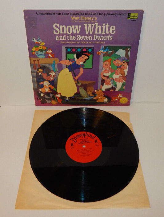 Walt Disney’s Snow White & The 7 Dwarfs 1969 Storybook Red Label Vinyl LP VG+