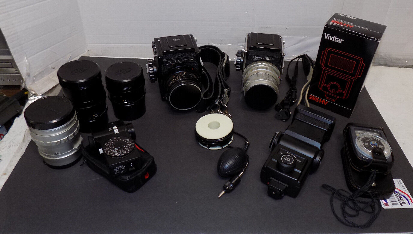 Kowa Super 66 Kowa Six 120 Film SLR Cameras w/ Lenses Bag and Accessories