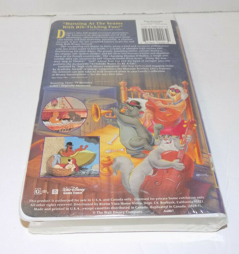 Walt Disney's The Aristocats Movie VHS Tape Clamshell New