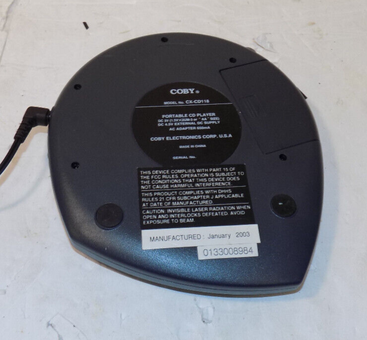 Coby Model CX-CD118 Portable Compact Disc Player With Headphones Danzka Promo