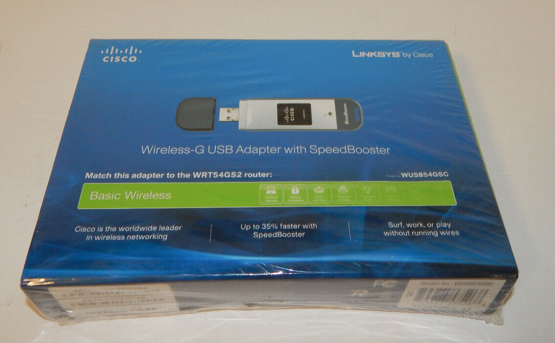 Cisco Linksys WUSB54GSC Wireless-G USB Network Adapter with SpeedBooster