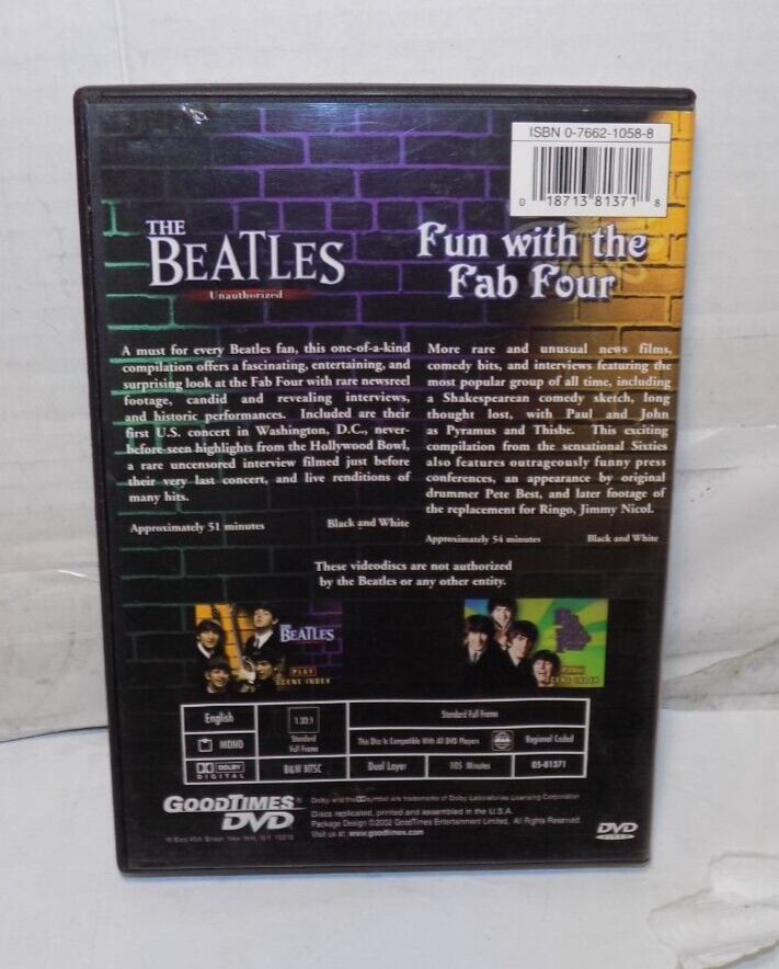 The Beatles Unauthorized Fun with the Fab Four B & W Double Feature DVD