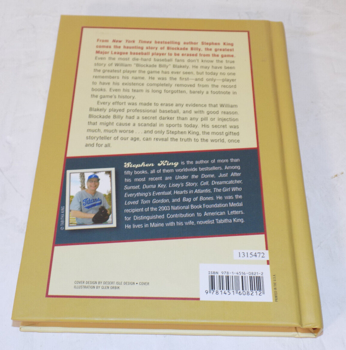 Blockade Billy 2010 Stephen King Hardcover Book First Edition 1st Print Scribner