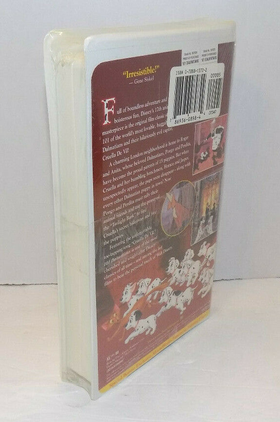 Walt Disney's Masterpiece 101 Dalmatians VHS Tape New Sealed Clamshell