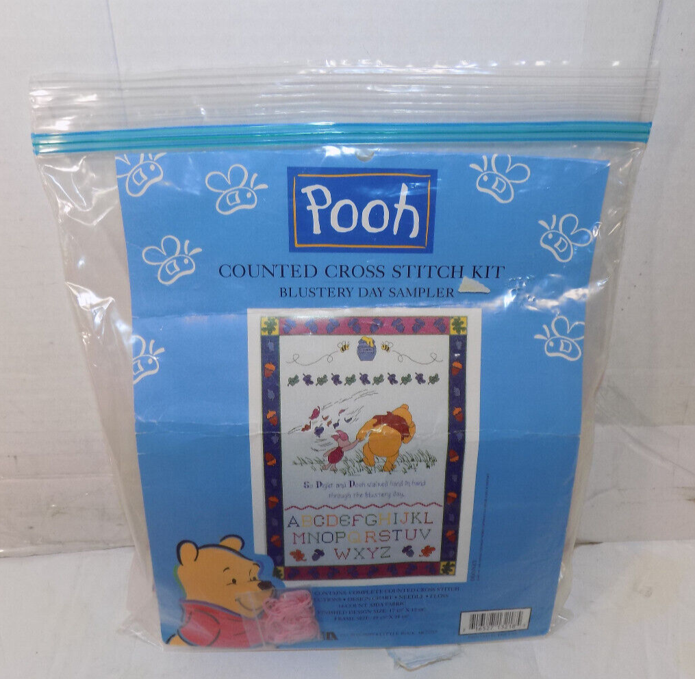 Winnie The Pooh Blustery Day Sampler Counted Cross Stitch Kit 113218 Leisure Art