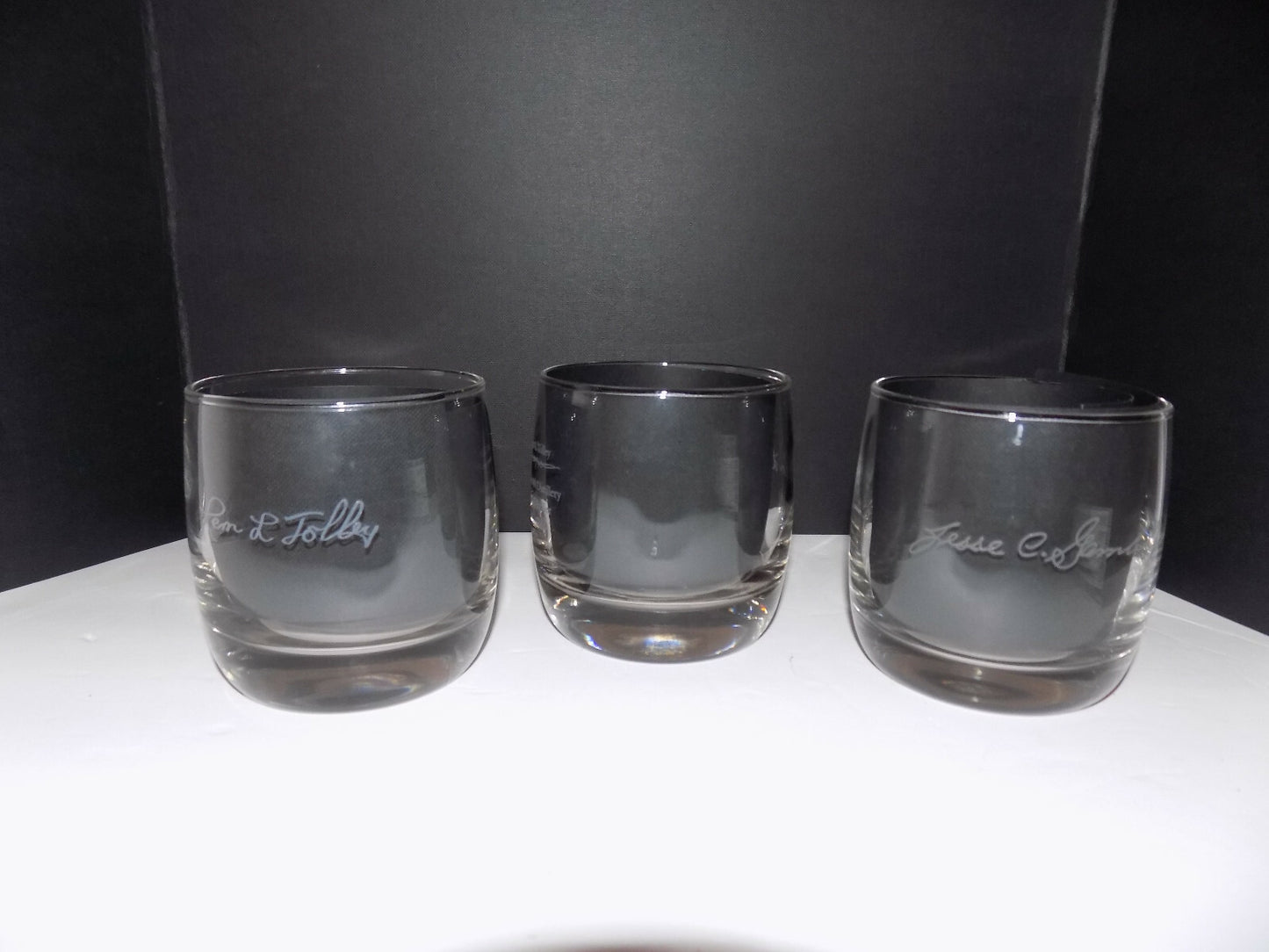 Set of 3 Jack Daniels Master Distillers Etched Glasses