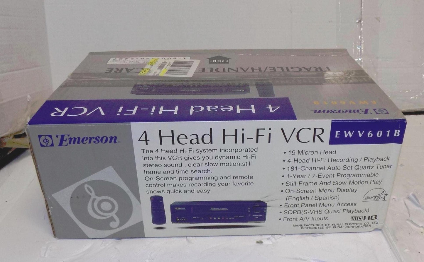 New Emerson EWV601 Hi Fi VHS VCR Vhs Player HDMI Adapter Included
