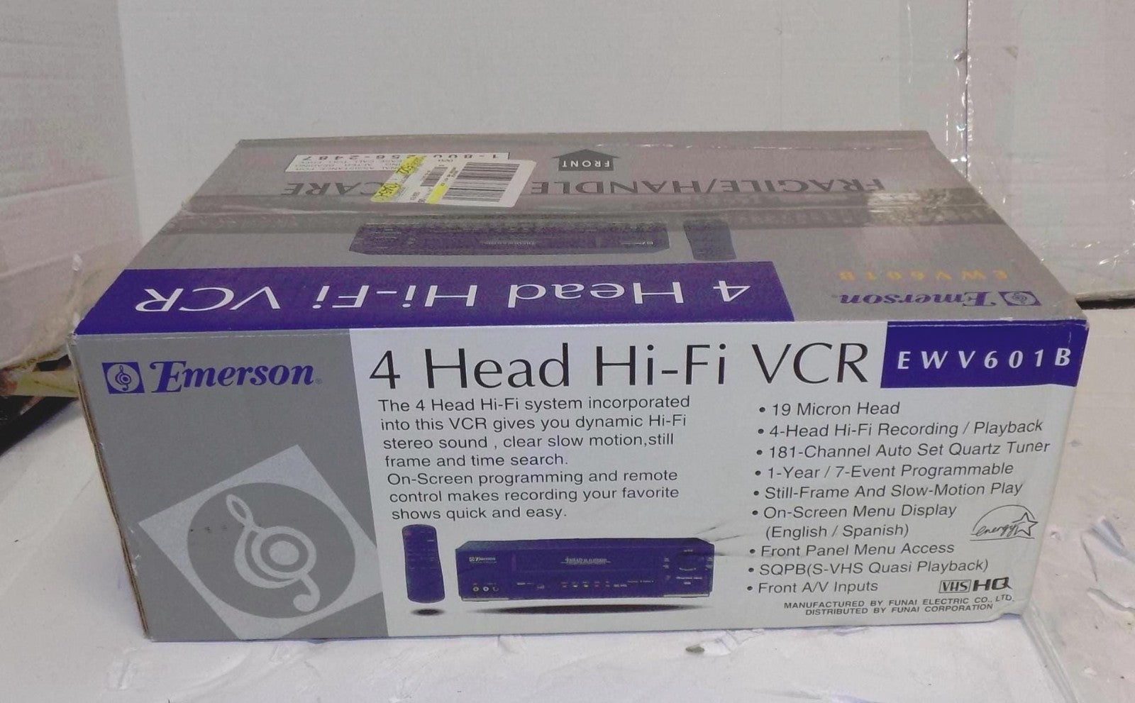 New Emerson EWV601 Hi Fi VHS VCR Vhs Player HDMI Adapter Included