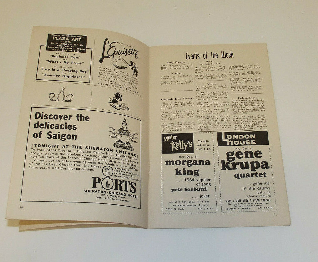 This Week In Chicago Magazine November 21 1964 Booklet Vintage Ads 