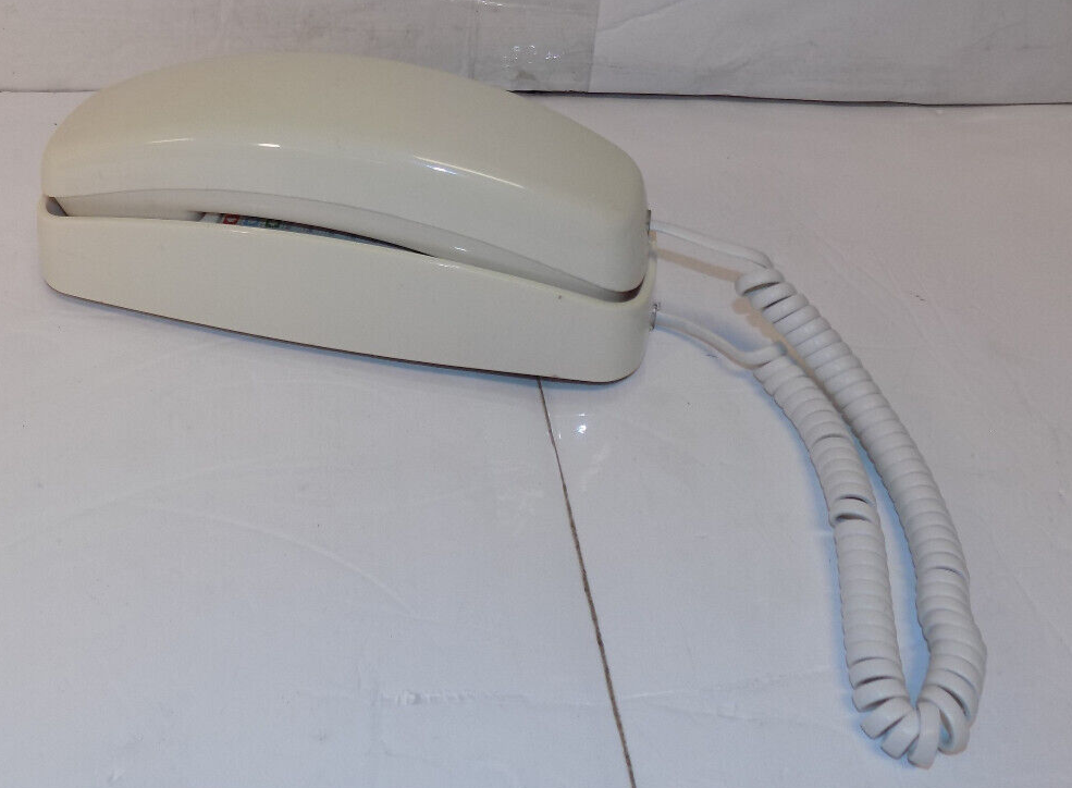 AT&T 210 Beige Slimline Touchtone Corded Desk Wall Telephone