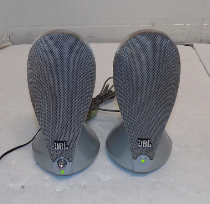 JBL Duet Harman Multimedia Silver Computer Speaker Set With Power Adapter