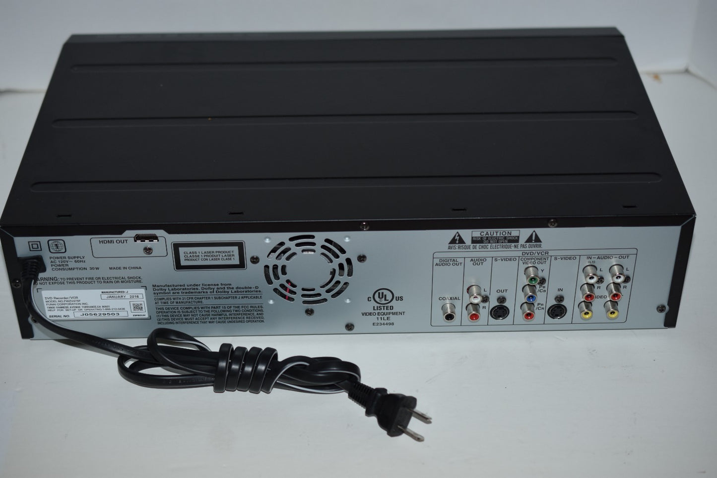 Sanyo FWZV475 DVD Recorder VCR Combo 1 Button Vhs to Dvd Dubbing with Remote