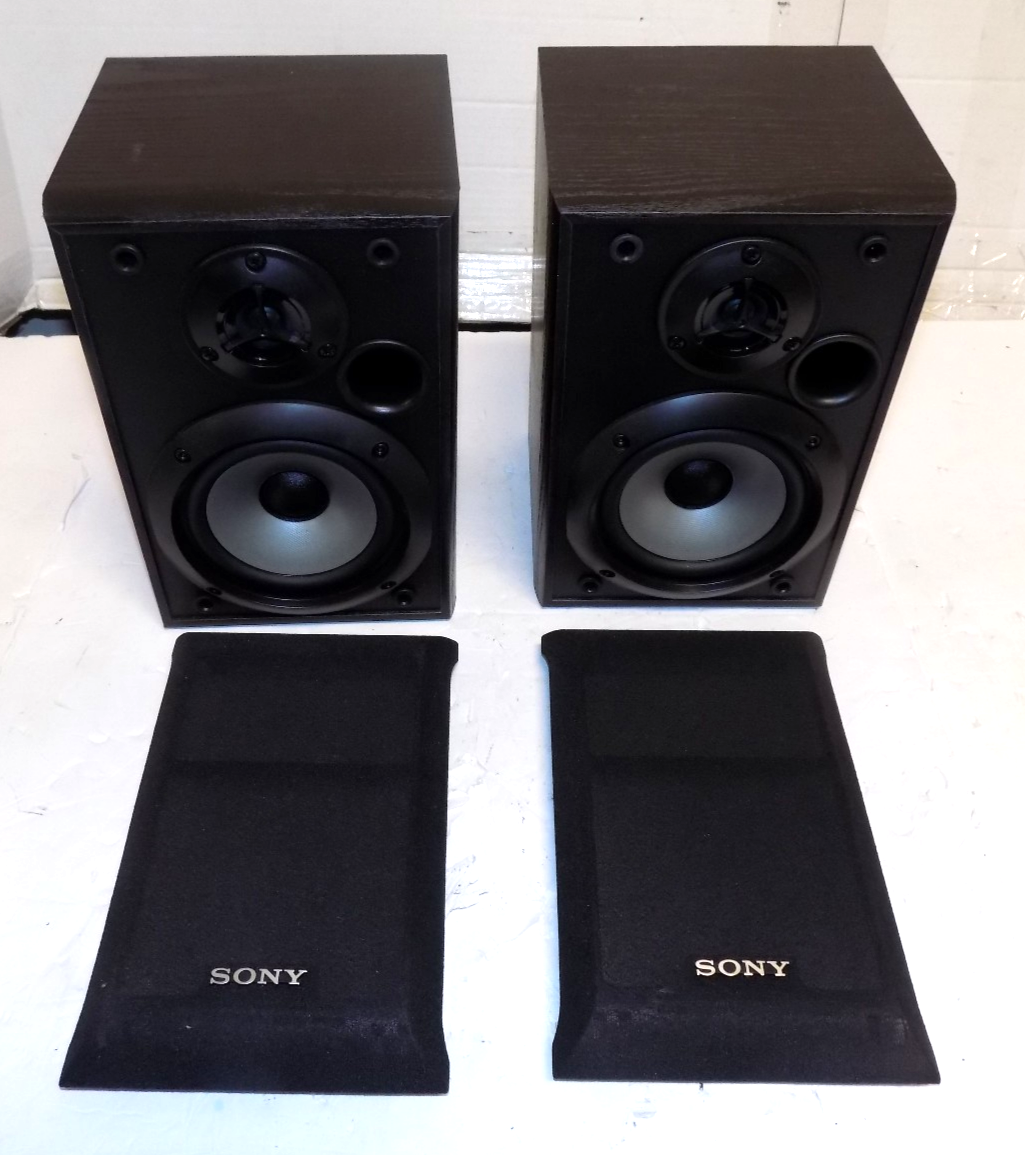 Sony SS-B1000 Bookshelf Speakers 8 Ohms 120 Watts Black Wood Tested