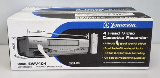 Sealed New Emerson EWV404 Mono VCR Vhs Player HDMI Adapter Included