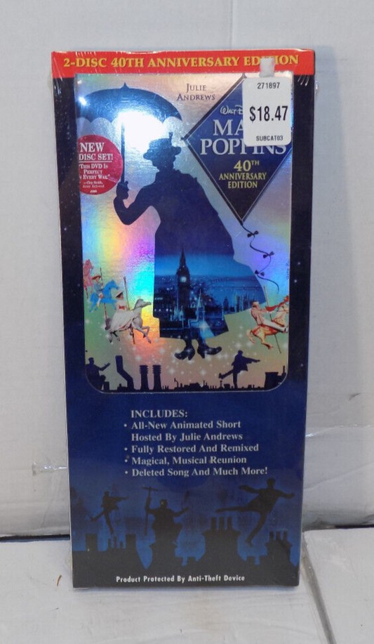 Disney Mary Poppins 2 Disc Set 40th Anniversary Edition Julie Andrews Sealed