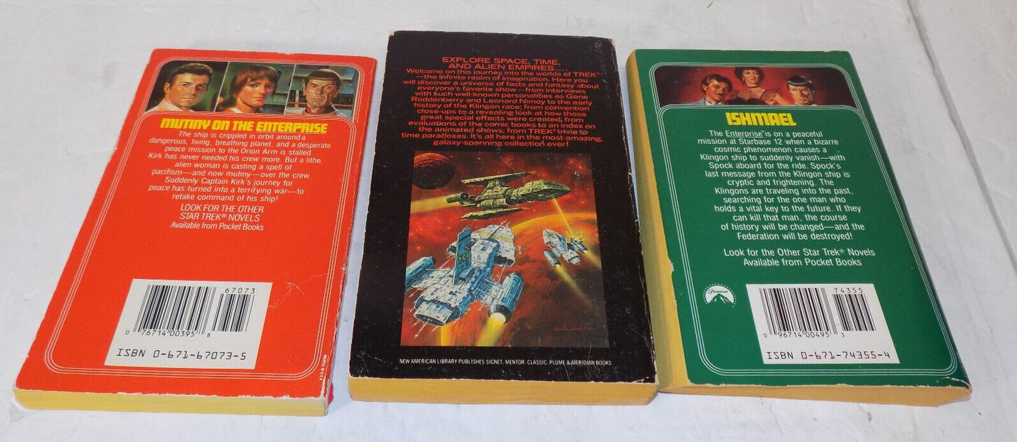 Set Of 3 Star Trek Novels Ishmael The Best Of Trek Mutiny On The Enterprise