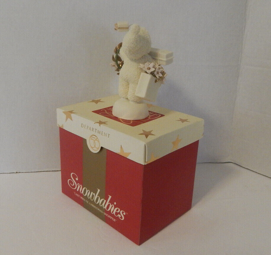 Snowbabies Last Minute Christmas Shopper Figurine Dept 56 2003