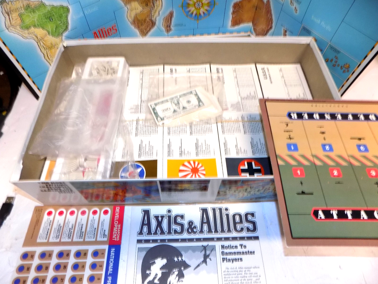 Milton Bradley Vintage 1984 Axis & Allies Spring 1942 Board Game Complete
