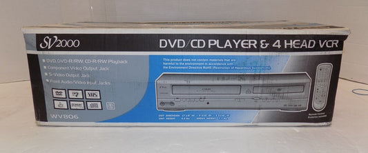 New in Box Funai SV2000 Wv806 DVD VCR Combo Dvd Player Vhs Player w/Hdmi Adapter