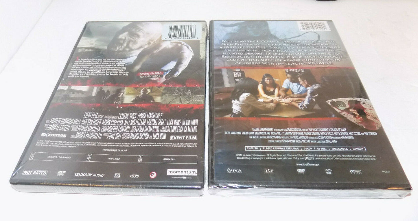 Zombie Massacre 2 And Ouija Resurrection Ouija Experiment 2 Horror Movie DVDs
