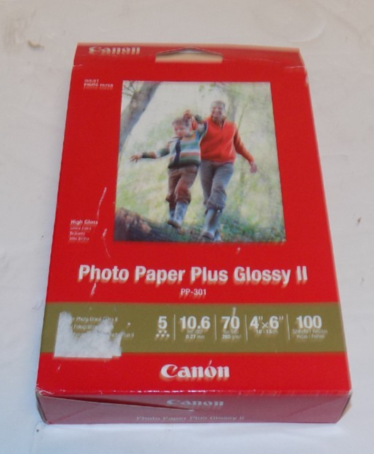 Canon PP-301 70lb Photo Paper Plus Glossy II 4x6 100 Sheets New Sealed