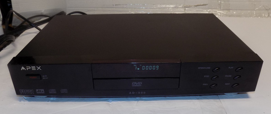 Apex AD-500 Single Disc CD DVD Player Tested No Remote Includes A/V Cables