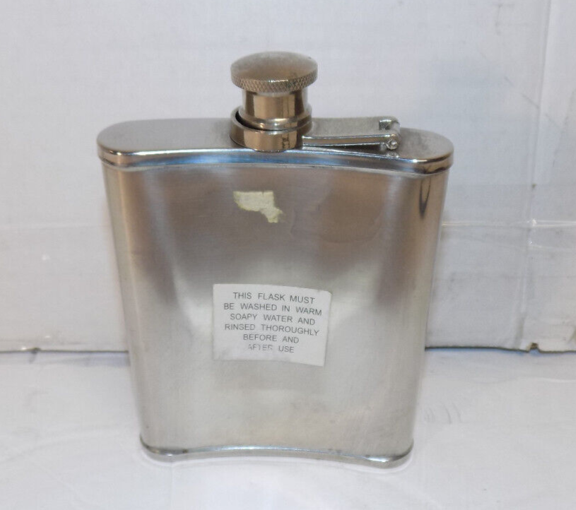Canadian Club Reserve Stainless Steel Flask 5 Inches Good Condition