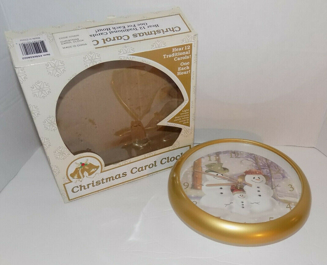 Feldstein Christmas Carol Clock 8.5" Diameter Plays 12 Carols
