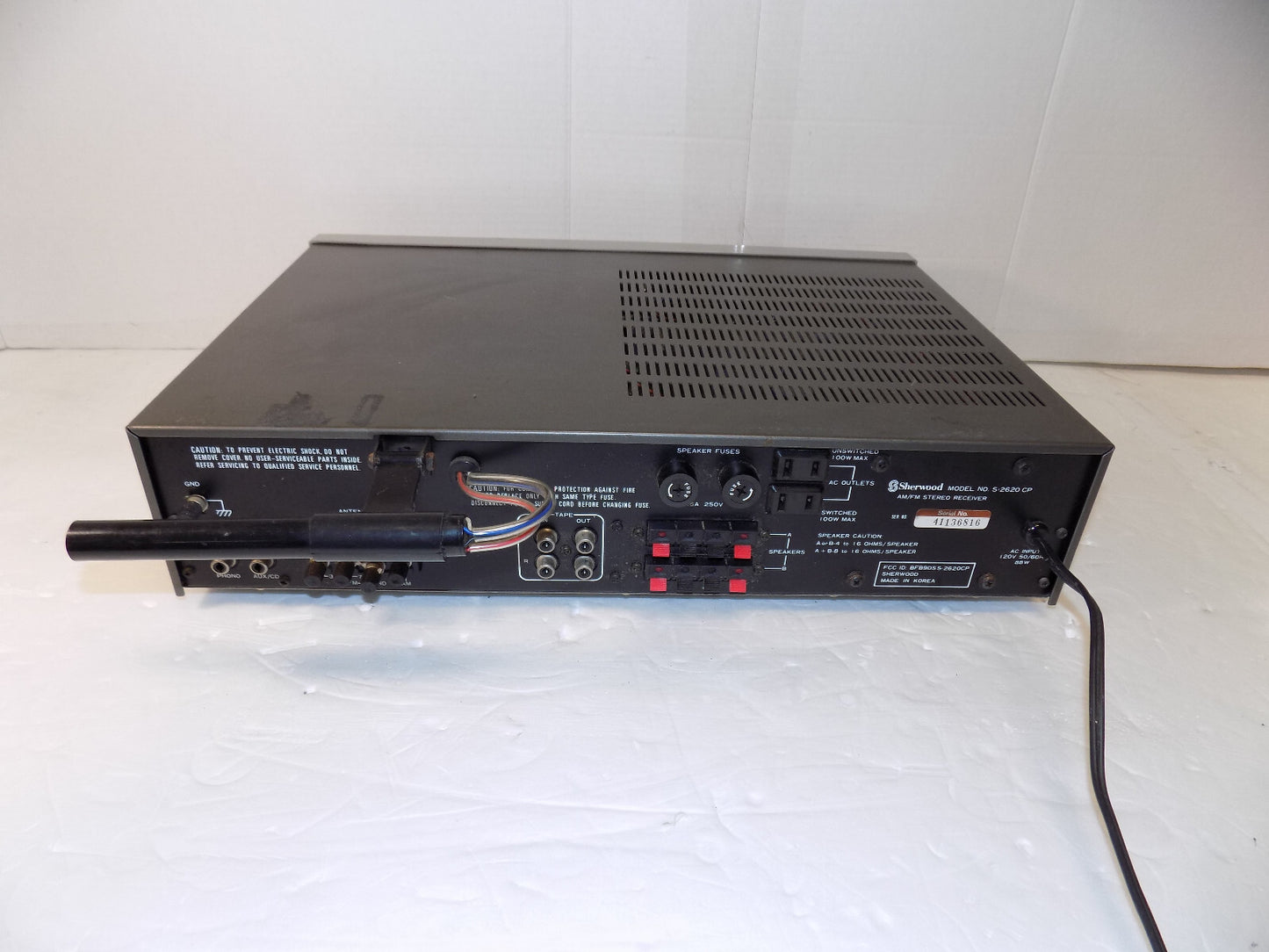 Sherwood S-2620 AM FM Stereo Receiver with Phono Input