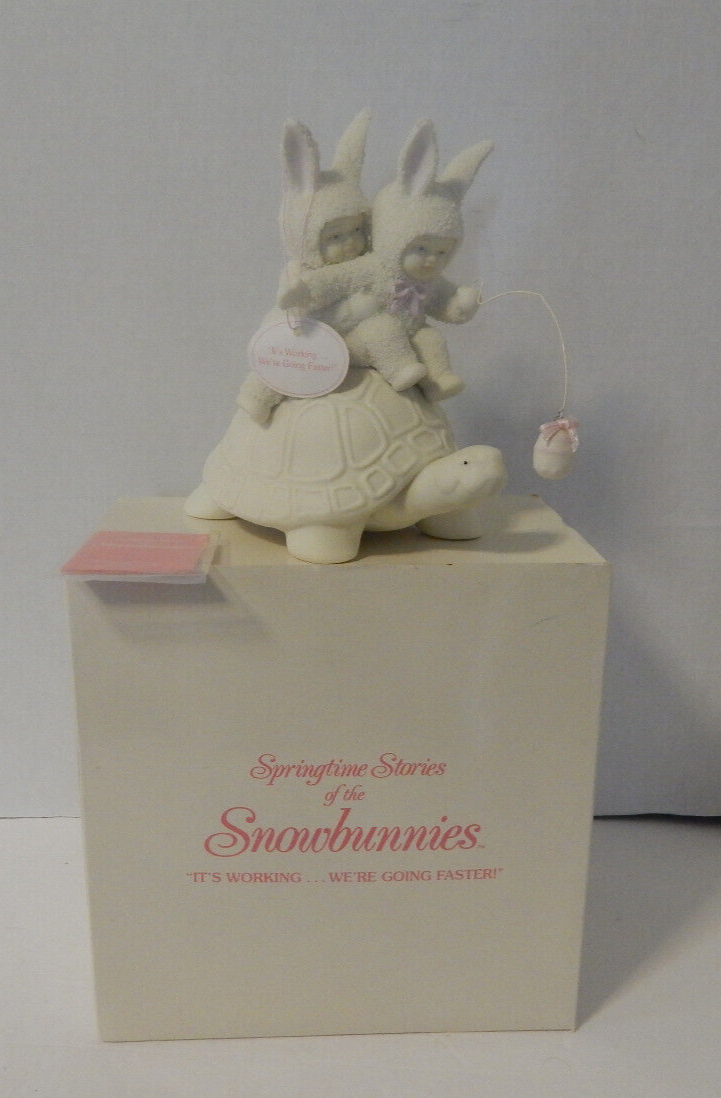 Snowbabies It's Working We're Going Faster Sprintime Stories Easter Dept 56 1995