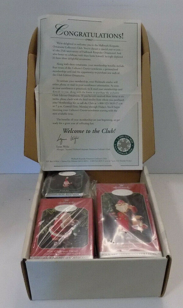 Hallmark Christmas Ornaments 3 Pack Collectors Club 1998 Sealed