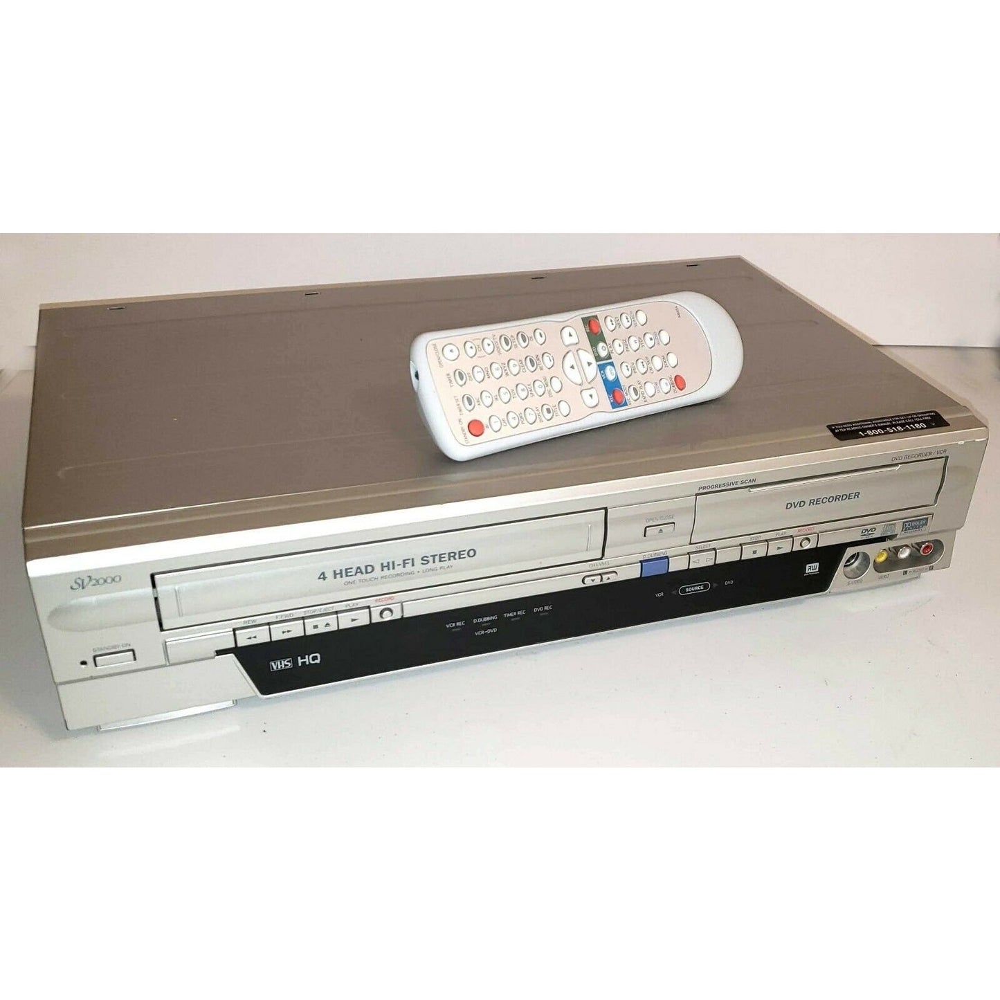 Funai WV20V6 DVD Recorder VCR Combo 1 Button Vhs to Dvd Dubbing wtih Remote