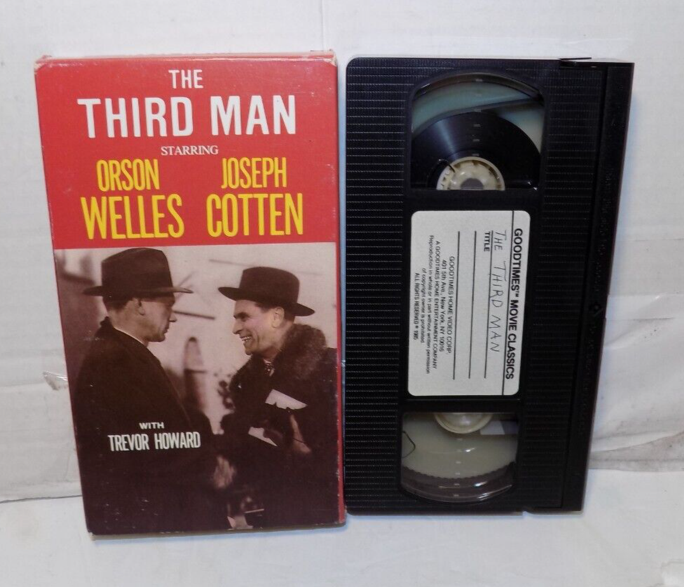 Orson Welles The Third Man B & W VHS Movie 1985 Goodtimes Video Joseph Cotten