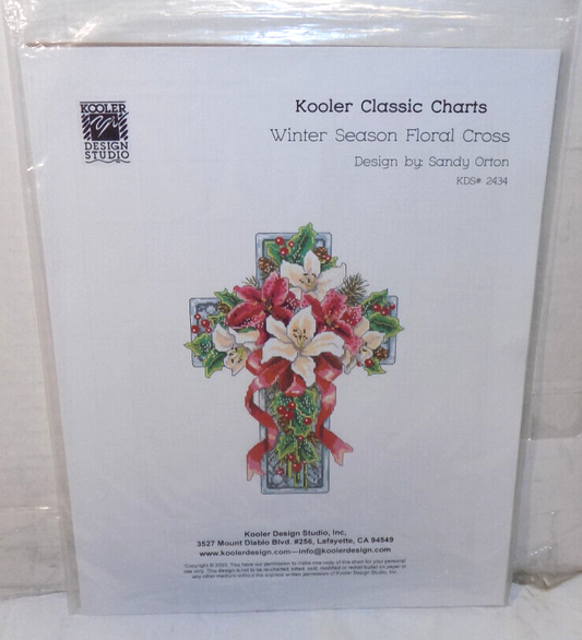 Kooler Classic Charts Winter Season Floral Cross Counted Cross Stitch Chart