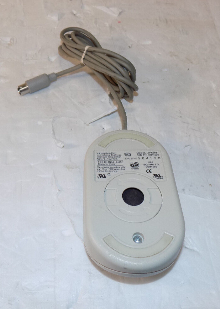 IBM 13H6690 PS/2 Classic Roller Ball Mouse 6 Pin Plug